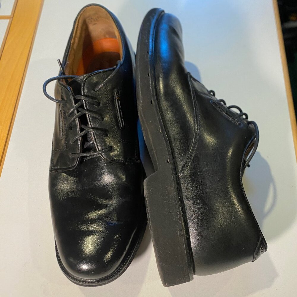 Clarks - Size 9.5M - Men's Unstructured Black Leather Oxford Derby Shoes